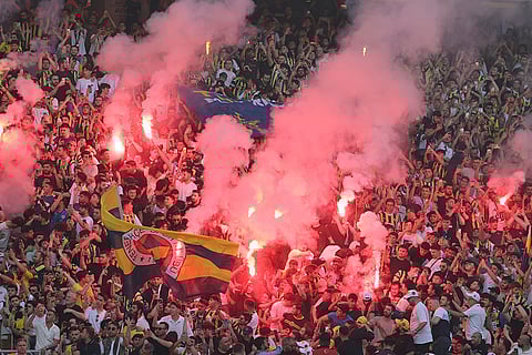 Fenerbahce supporters at Sukru Saracoglu stadium in Istanbul